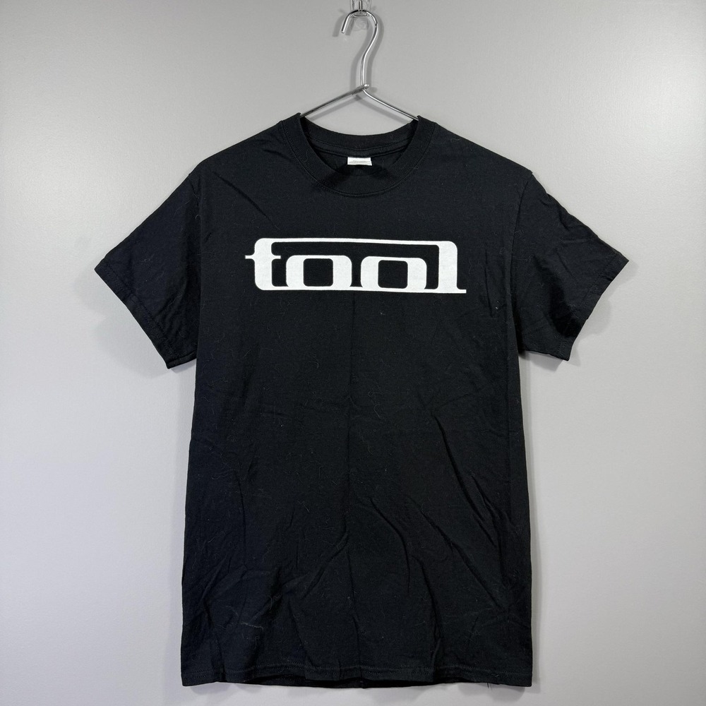 Y2K Tool Shirt Mens Small Black Double Sided Wrench Logo Rock Band Graphic